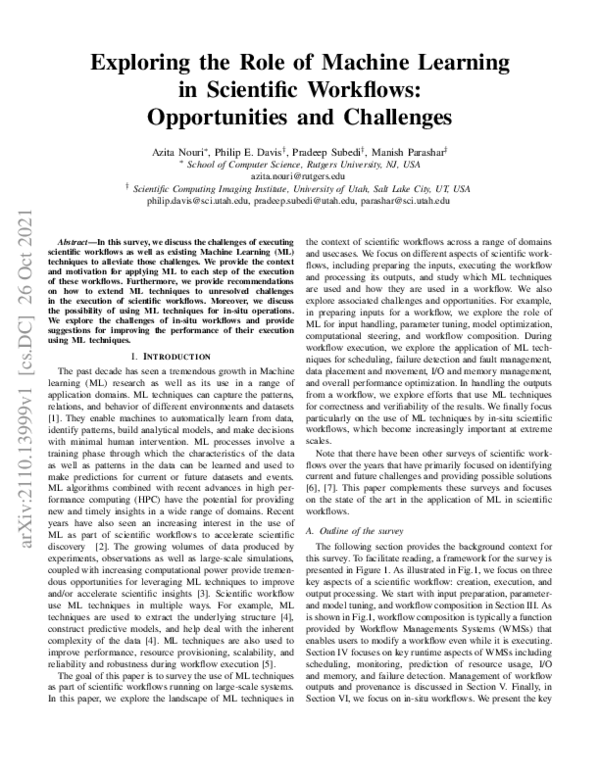 (PDF) Exploring the Role of Machine Learning in Scientific Workflows ...