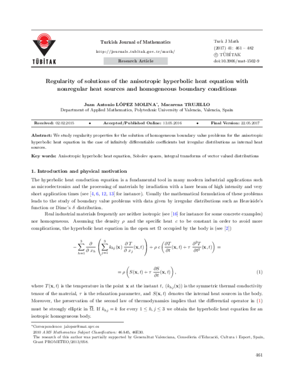 (PDF) Regularity of solutions of the anisotropic hyperbolic heat ...