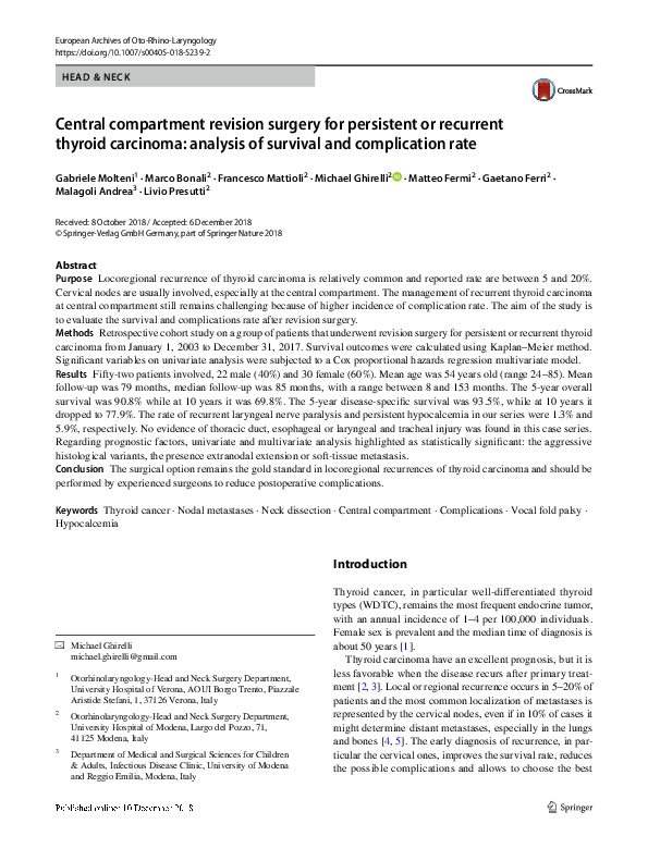 (PDF) Central compartment revision surgery for persistent or recurrent ...