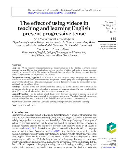 (PDF) The effect of using videos in teaching and learning English ...