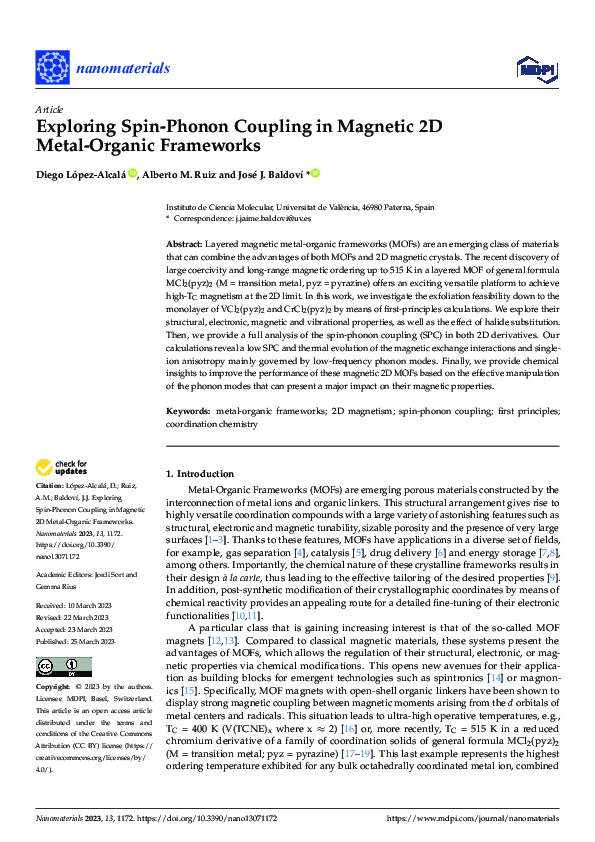 (PDF) Exploring Spin-Phonon Coupling in Magnetic 2D Metal-Organic ...