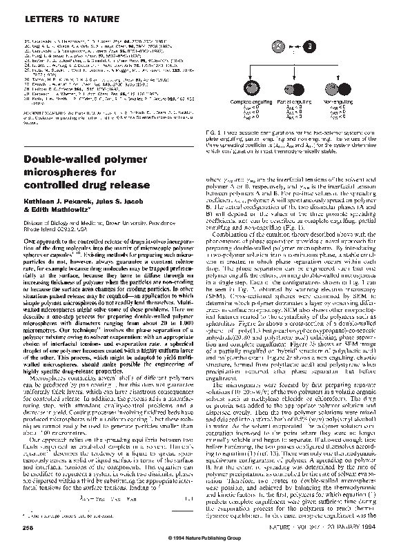(PDF) Double-walled polymer microspheres for controlled drug release