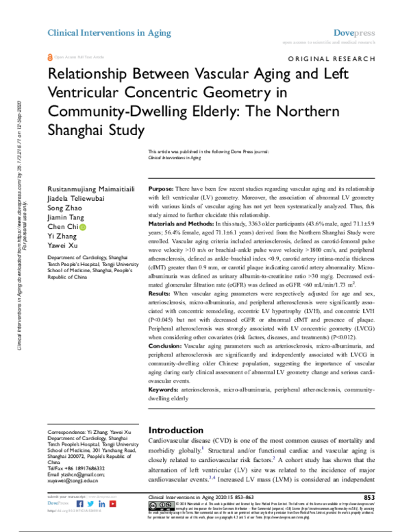 (PDF) Relationship Between Vascular Aging and Left Ventricular ...