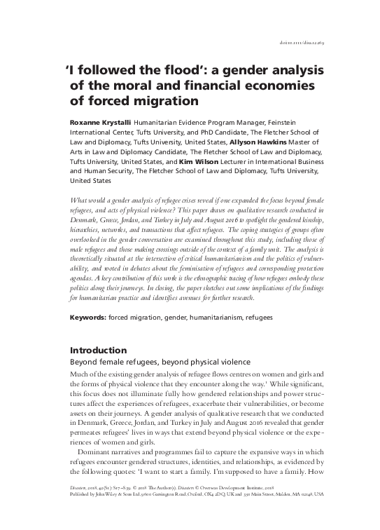 (PDF) I followed the flood': a gender analysis of the moral and ...