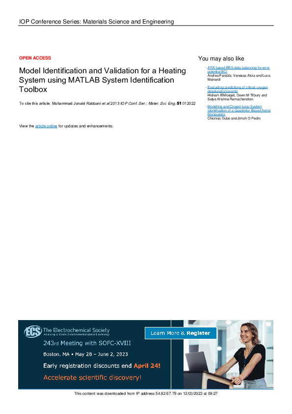 (PDF) Model Identification and Validation for a Heating System using ...