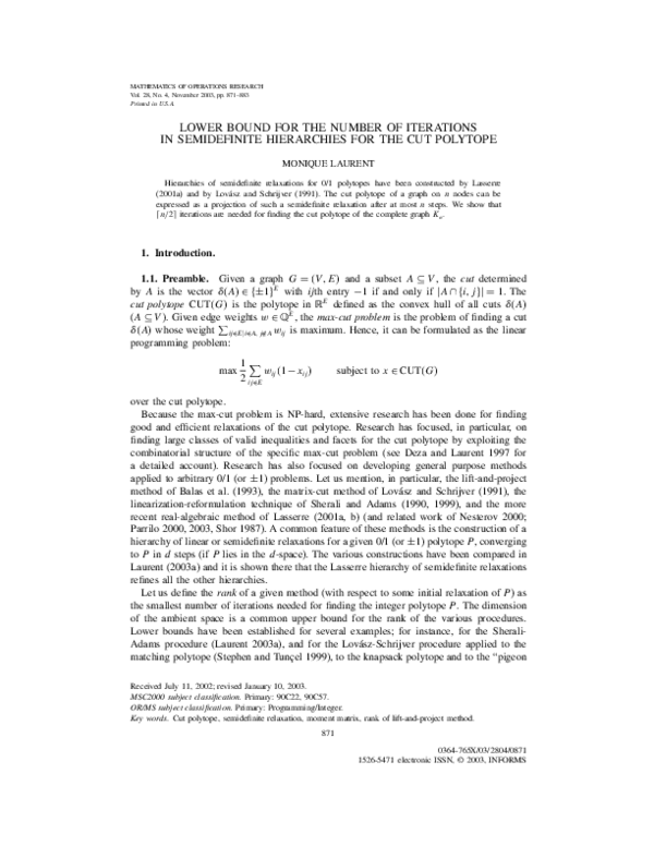 (PDF) Lower Bound for the Number of Iterations in Semidefinite ...