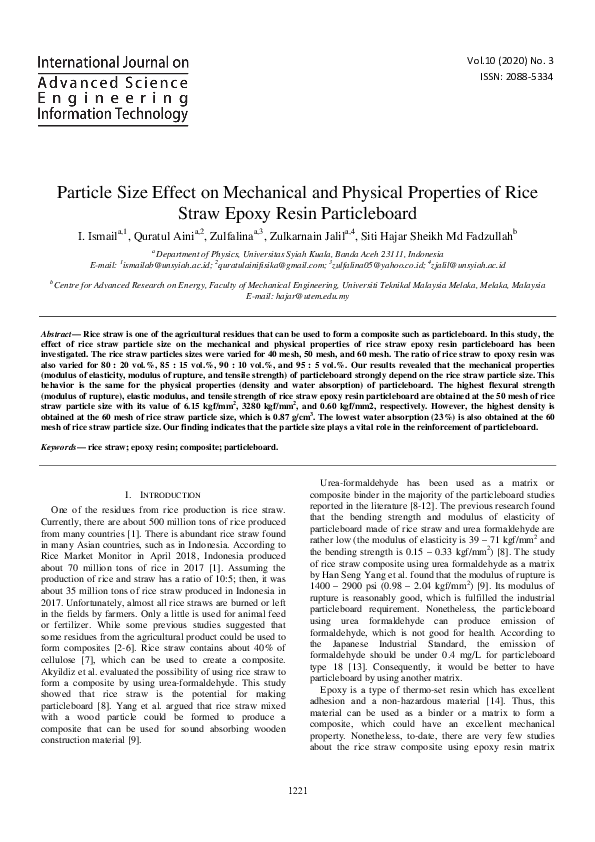(PDF) Particle Size Effect on Mechanical and Physical Properties of ...