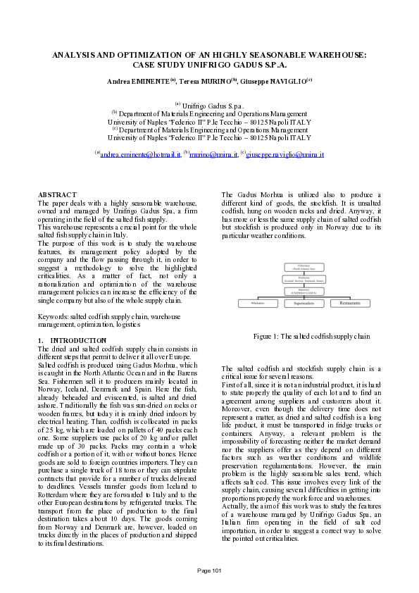 (PDF) Analysis and Optimization of an Highly Seasonable Warehouse ...