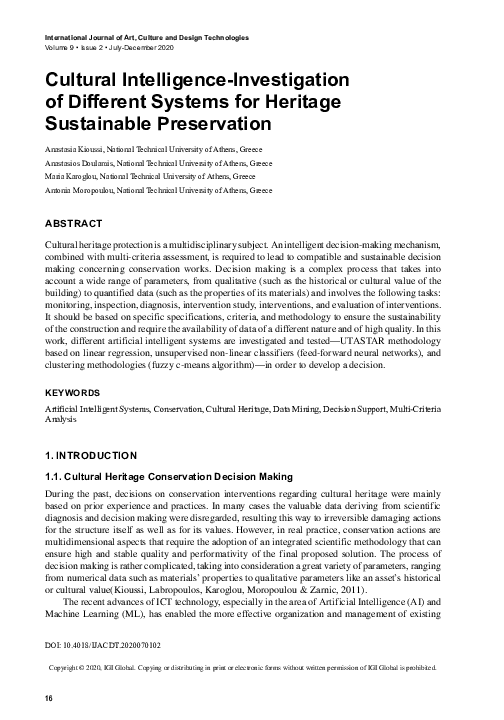 (PDF) Cultural Intelligence-Investigation of Different Systems for ...