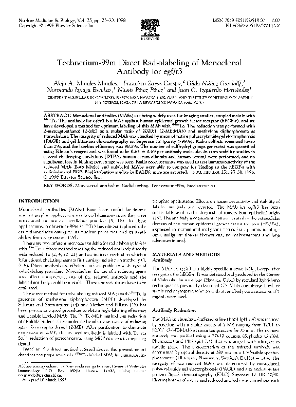 (PDF) direct radiolabeling of monoclonal antibody ior egf/r3 Juan diego Jacobo