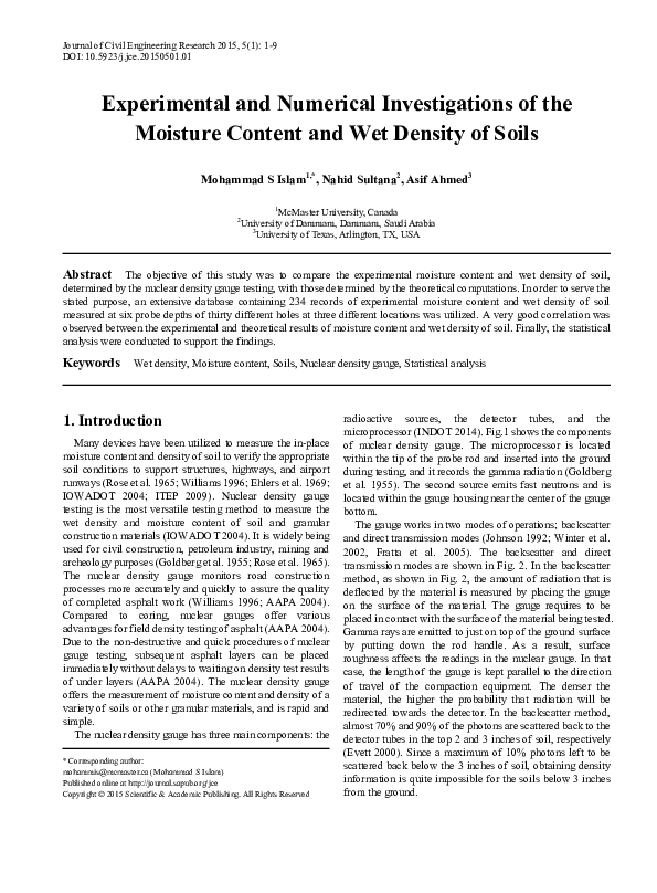 (PDF) Experimental and Numerical Investigations of Nonlinearity in ...