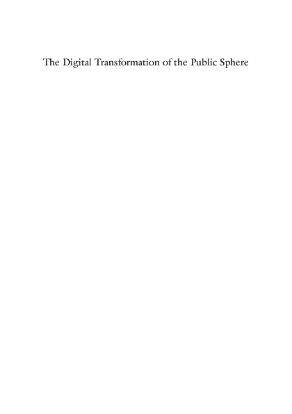 (PDF) The Digital Transformation of the Public Sphere