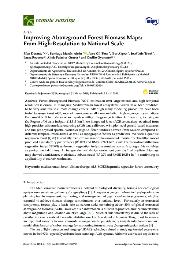 (PDF) Improving Aboveground Forest Biomass Maps: From High-Resolution ...