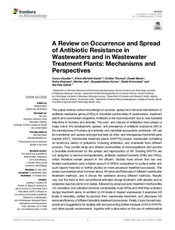 (PDF) A Review on Occurrence and Spread of Antibiotic Resistance in ...