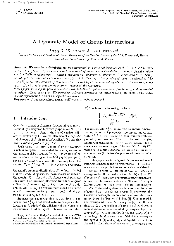 (PDF) A Dynamic Model of Group Interactions( Bilevel Programming ...