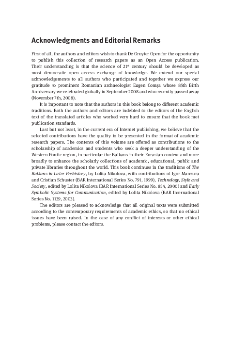 (PDF) Acknowledgments and Editorial Remarks