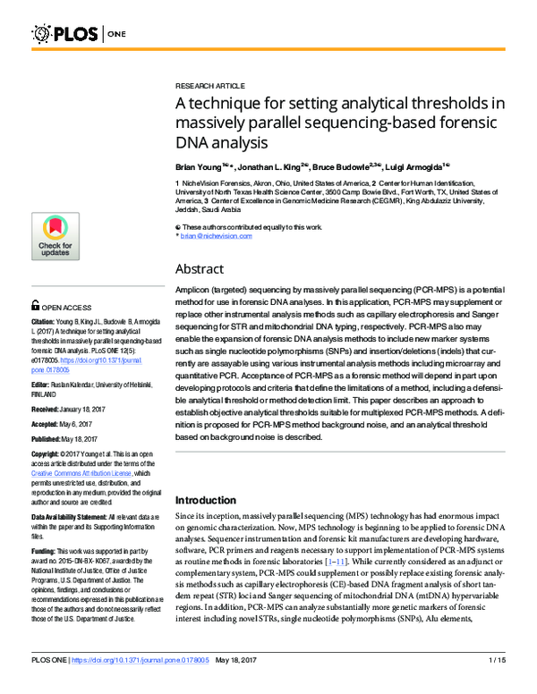 (PDF) A technique for setting analytical thresholds in massively ...