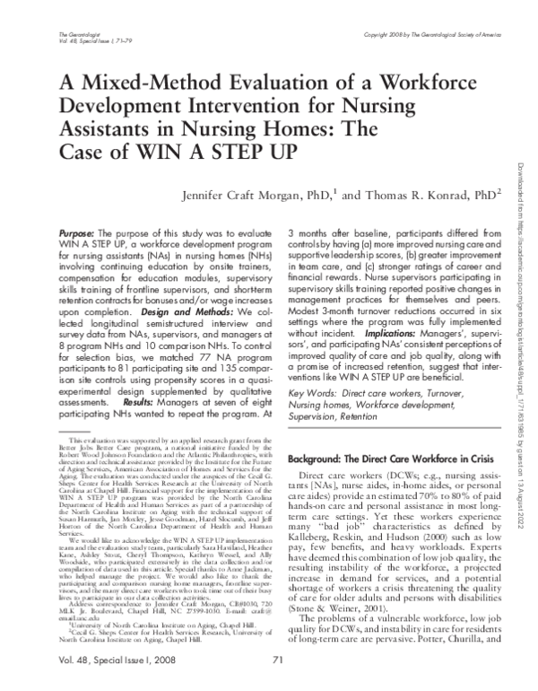 (PDF) A Mixed-Method Evaluation of a Workforce Development Intervention ...