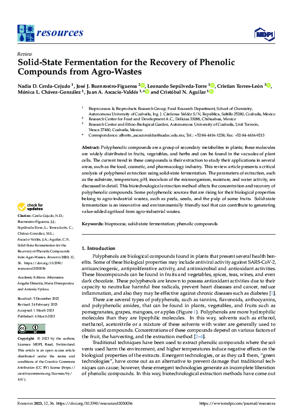 (PDF) Solid-State Fermentation for the Recovery of Phenolic Compounds ...
