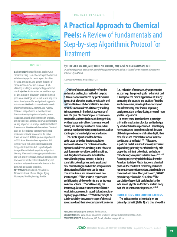 (PDF) A Practical Approach to Chemical Peels: A Review of Fundamentals ...