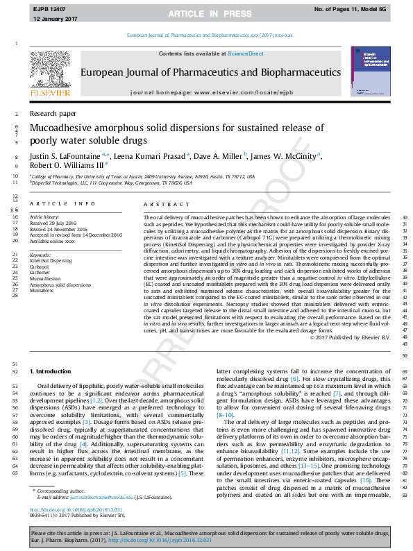 (PDF) Mucoadhesive amorphous solid dispersions for sustained release of ...
