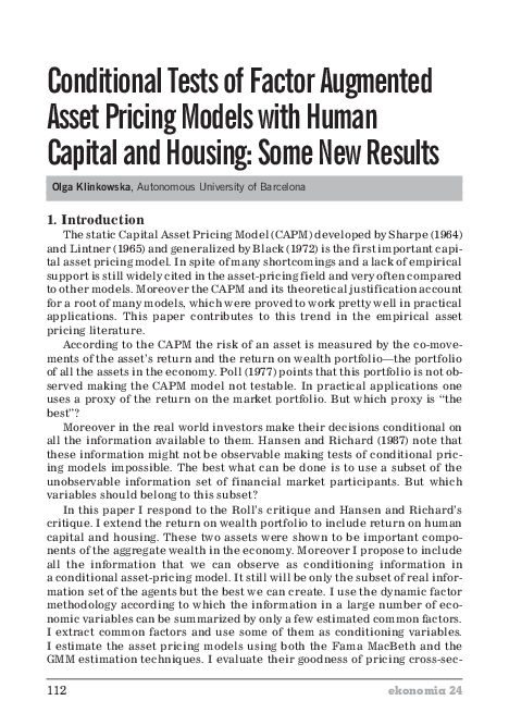 (PDF) Conditional Tests of Factor Augmented Asset Pricing Models with ...
