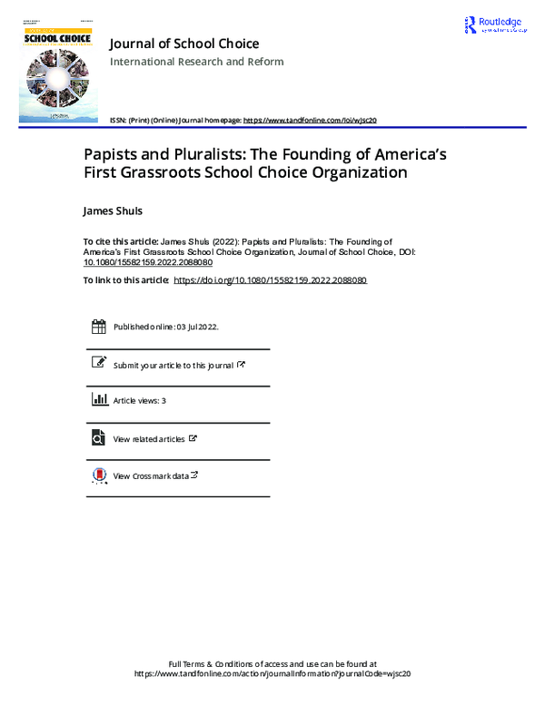 (PDF) Papists and Pluralists: The Founding of America’s First ...