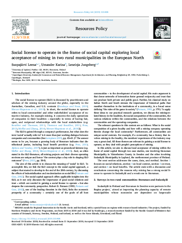 (PDF) Social license to operate in the frame of social capital ...