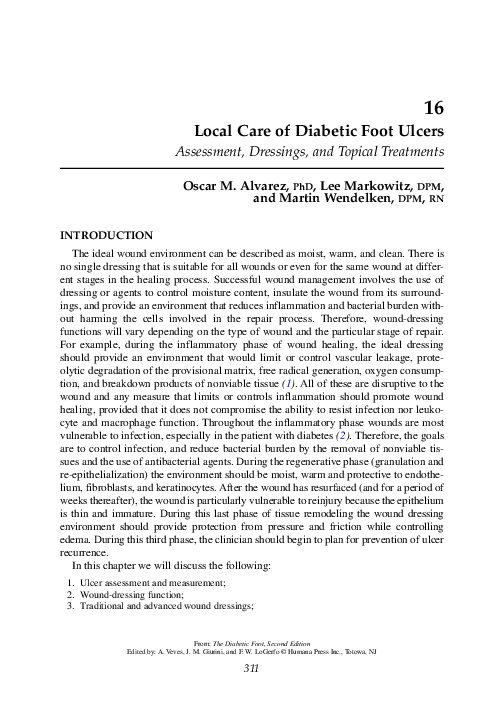 (PDF) Local Care of Diabetic Foot Ulcers