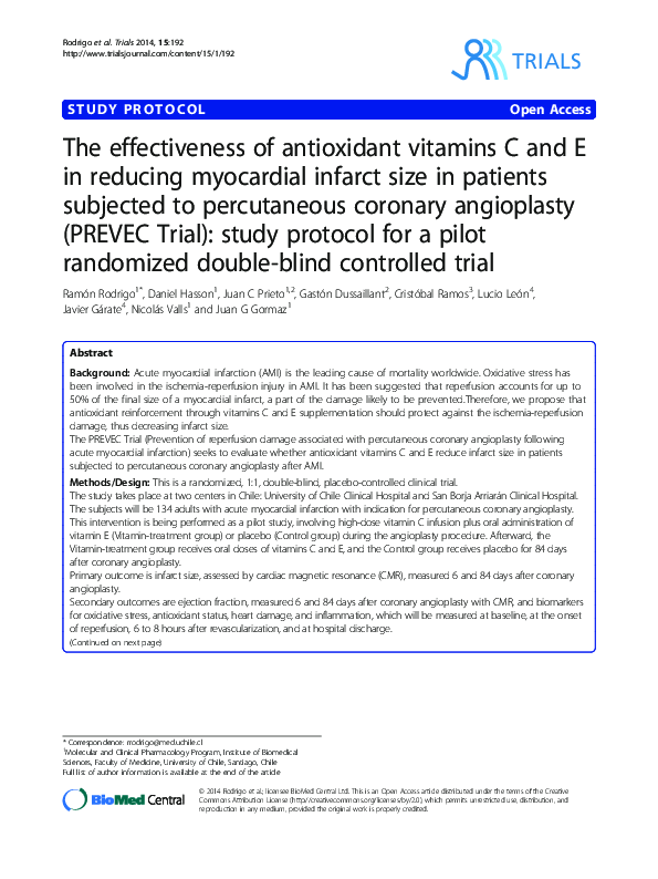 (PDF) The effectiveness of antioxidant vitamins C and E in reducing ...