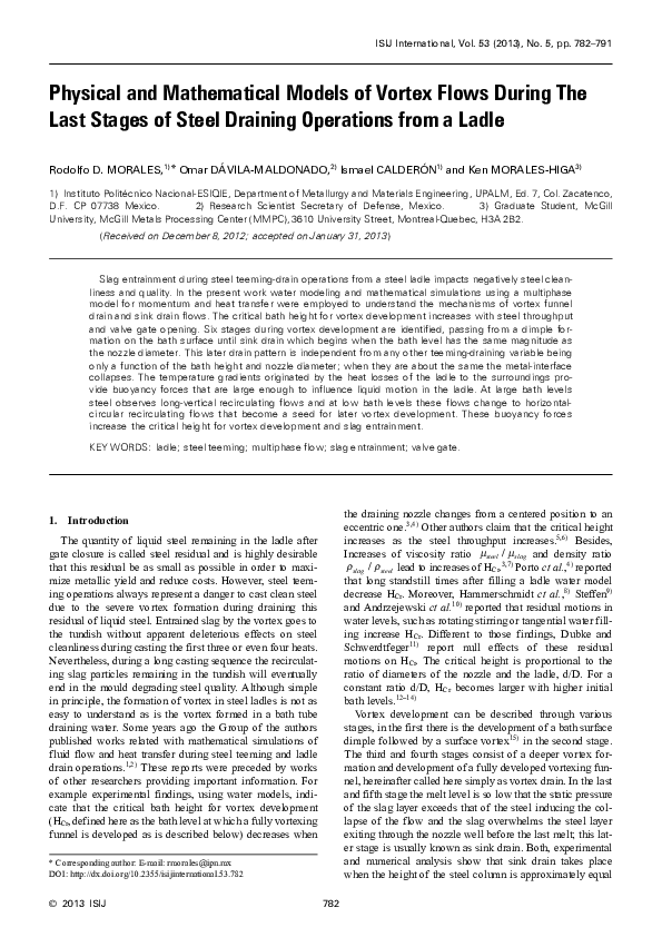 (PDF) Physical and Mathematical Models of Vortex Flows During The Last