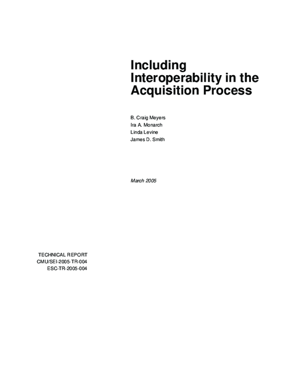 (PDF) Including Interoperability in the Acquisition Process