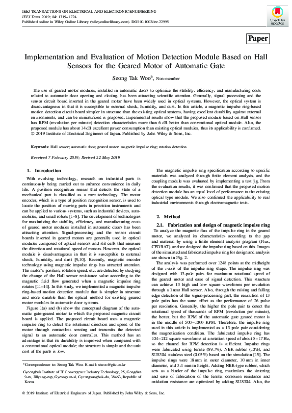 (PDF) Implementation and evaluation of motion detection module based on ...