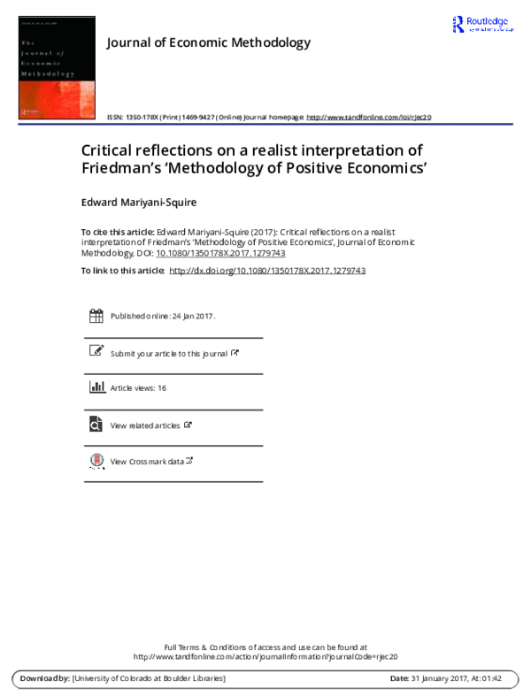 (PDF) Critical reflections on a realist interpretation of Friedman’s ...