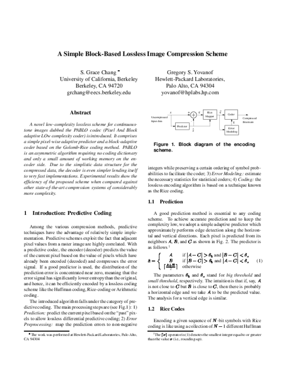 (PDF) A simple block-based lossless image compression scheme