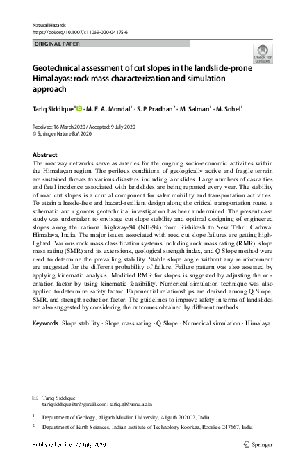 (PDF) Geotechnical assessment of cut slopes in the landslide-prone ...