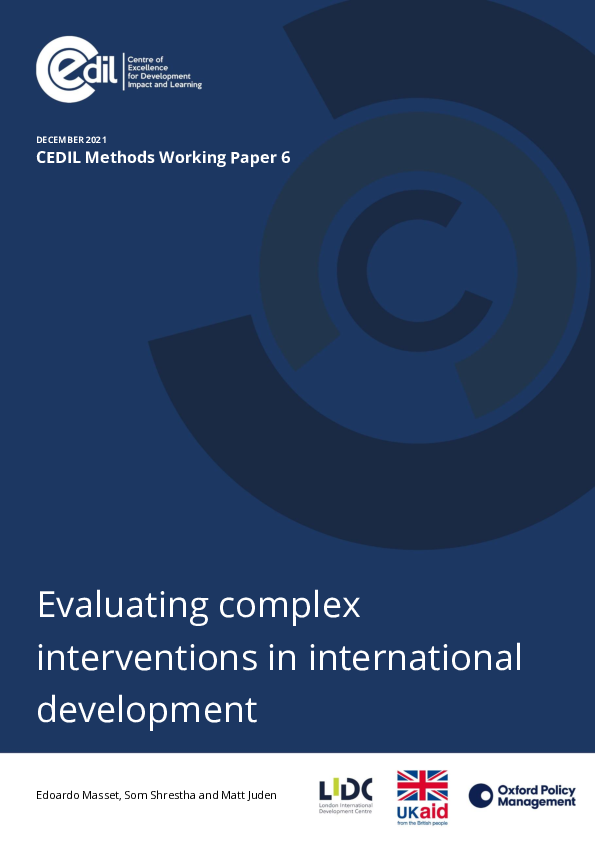 (PDF) Evaluating complex interventions in international development
