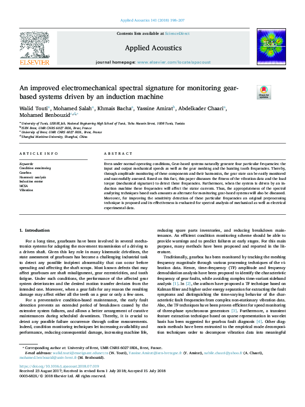 (PDF) An improved electromechanical spectral signature for monitoring ...