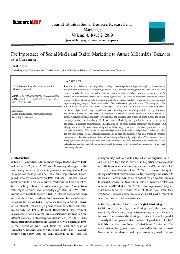 (PDF) The Importance of Social Media and Digital Marketing to Attract ...