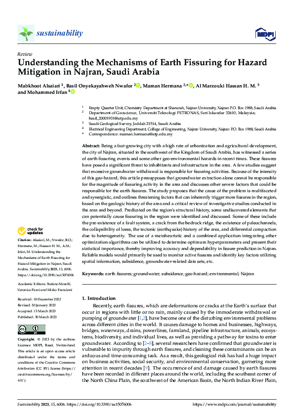 (PDF) Understanding the Mechanisms of Earth Fissuring for Hazard ...