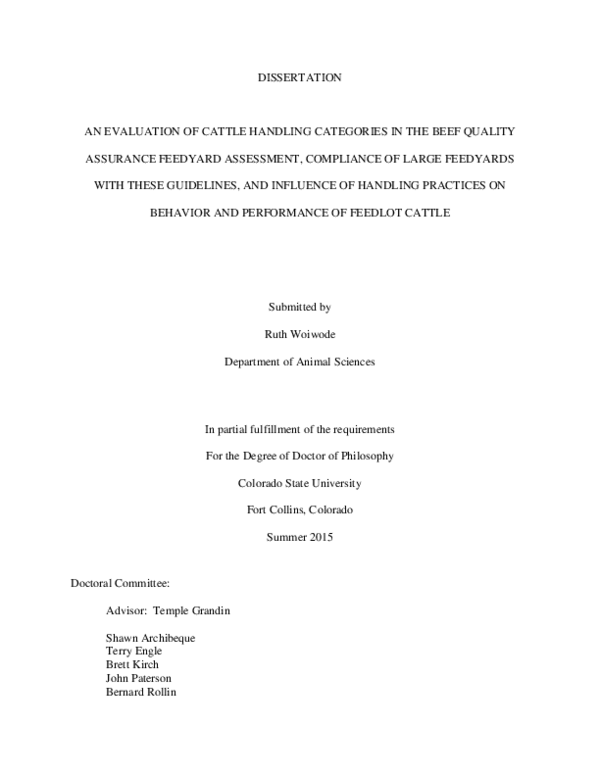 (PDF) An evaluation of cattle handling categories in the beef quality