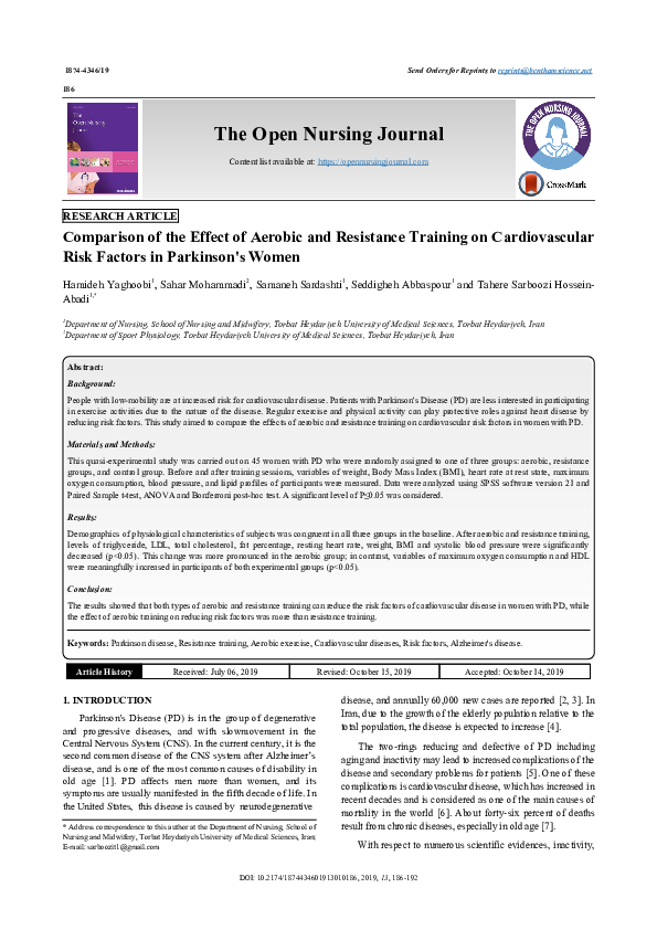 (PDF) Comparison of the Effect of Aerobic and Resistance Training on ...