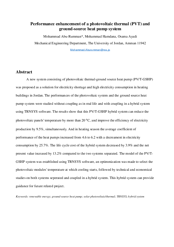 (PDF) Performance enhancement of a photovoltaic thermal (PVT) and ...