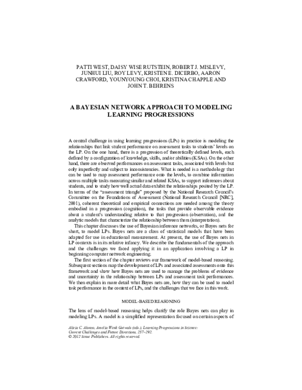 (PDF) A Bayesian Network Approach To Modeling Learning Progressions