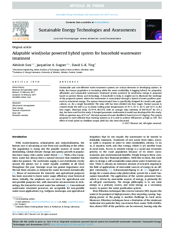 (PDF) Adaptable wind/solar powered hybrid system for household ...