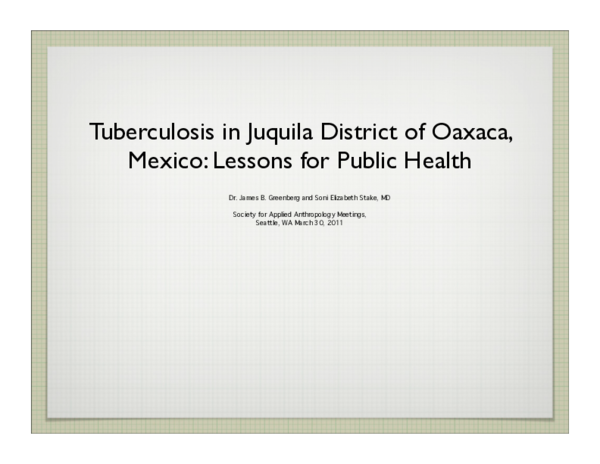 (PDF) Lessons Learned Perceptions of Tuberculosis in Juquila District