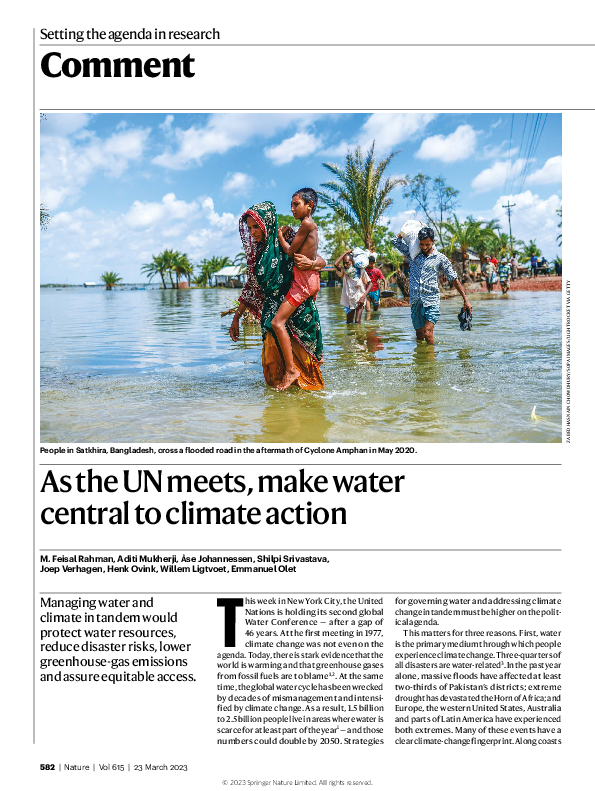(PDF) As the UN meets, make water central to climate action