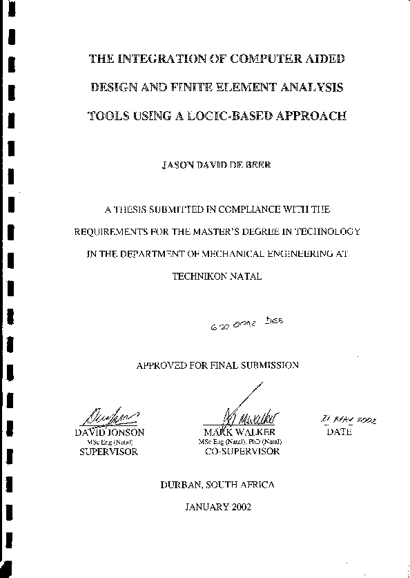 (PDF) The integration of computer aided design and finite element ...