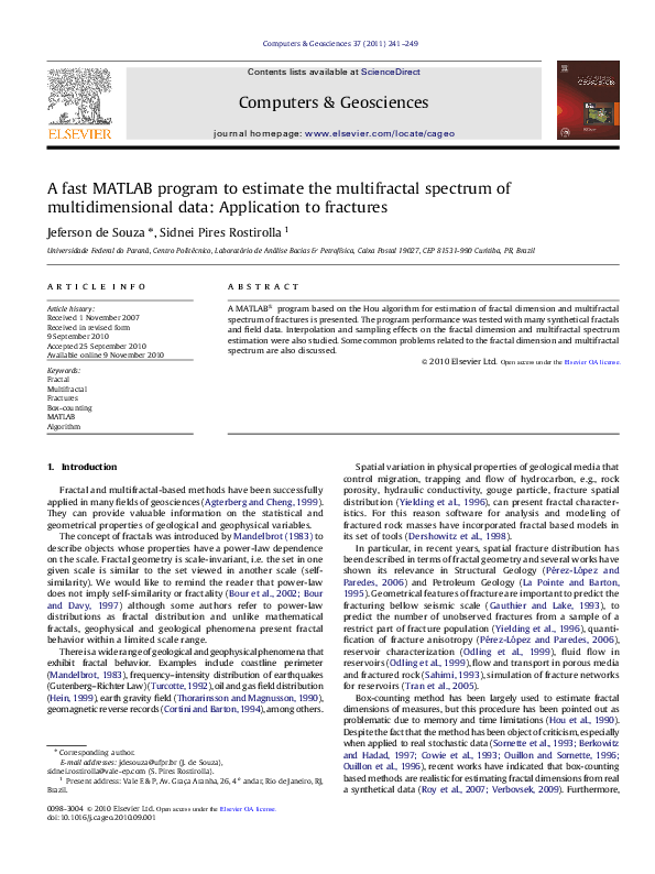 (PDF) A fast MATLAB program to estimate the multifractal spectrum of ...