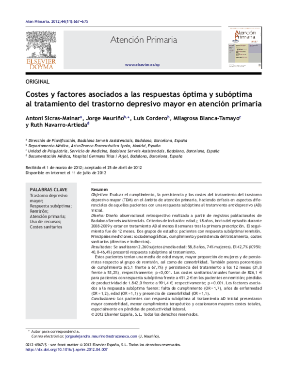 (PDF) Costes y factores asociados a las respuestas óptima y subóptima ...